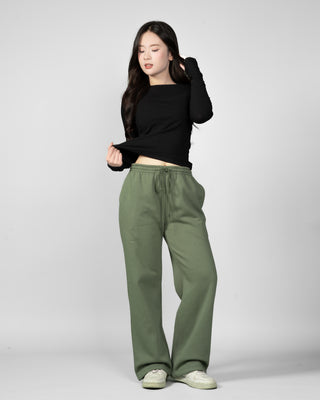 Quần Nỉ Nữ Dáng Rộng Vải Nỉ Bông