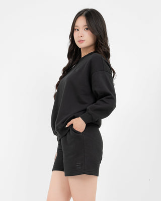 Set Áo Nỉ Nữ Dáng Rộng + Quần Short Nỉ Nữ