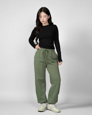 Quần Nỉ Nữ Dáng Rộng Vải Nỉ Bông