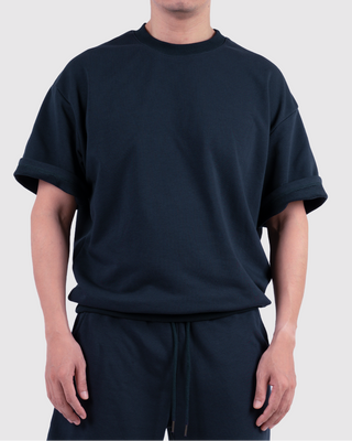 Set Áo Nỉ Nam Ngắn Tay + Quần Short Nỉ Nam