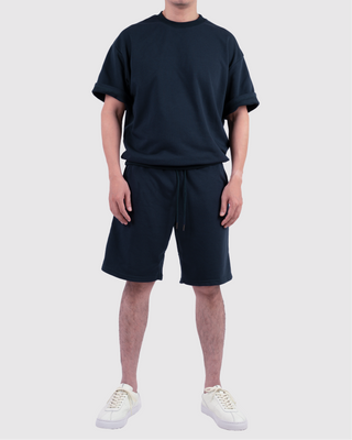 Set Áo Nỉ Nam Ngắn Tay + Quần Short Nỉ Nam