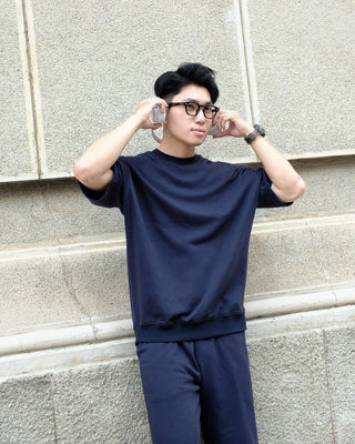 Áo Nỉ Nam Ngắn Tay Dáng Semi-Wide