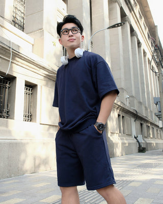 Set Áo Nỉ Nam Ngắn Tay + Quần Short Nỉ Nam