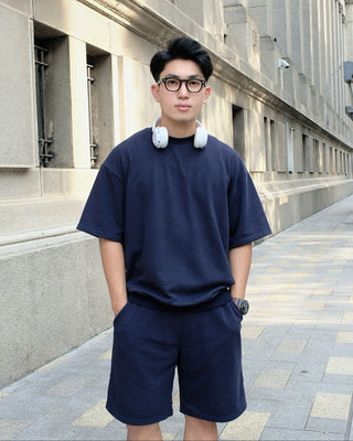 Set Áo Nỉ Nam Ngắn Tay + Quần Short Nỉ Nam