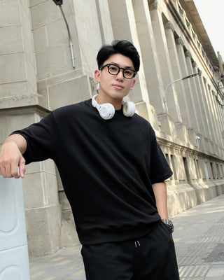 Áo Nỉ Nam Ngắn Tay Dáng Semi-Wide