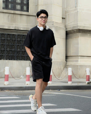 Áo Nỉ Nam Ngắn Tay Dáng Semi-Wide