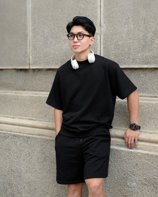 Set Áo Nỉ Nam Ngắn Tay + Quần Short Nỉ Nam