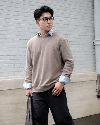 Áo sweatshirt vải CVC mặt mịn Peach-touch