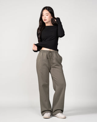 Quần Nỉ Nữ Dáng Rộng Vải Nỉ Bông